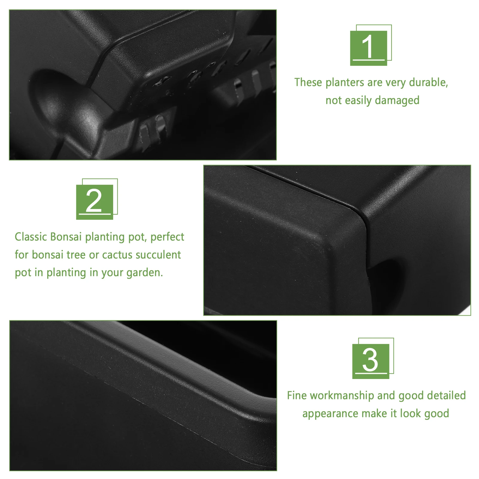 4pcs Black Small Rectangular Plastic Flower Pots with Tray for Balcony Garden Fence Planters Outdoor Plants Window Box Planter
4pcs Black Small Rectangular Plastic Flower Pots with Tray for Balcony Garden Fence Planters Outdoor Plants Window Box Planter