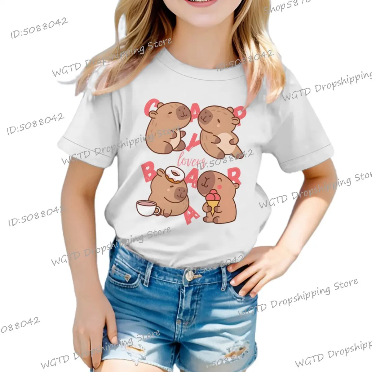 Cute Funny Capybara Y2K Tops Cartoon Children's Clothing Round Neck T-shirts Creative Capybara Lover Gifts Boys Girls Tshirts
Cute Funny Capybara Y2K Tops Cartoon Children's Clothing Round Neck T-shirts Creative Capybara Lover Gifts Boys Girls Tshirts