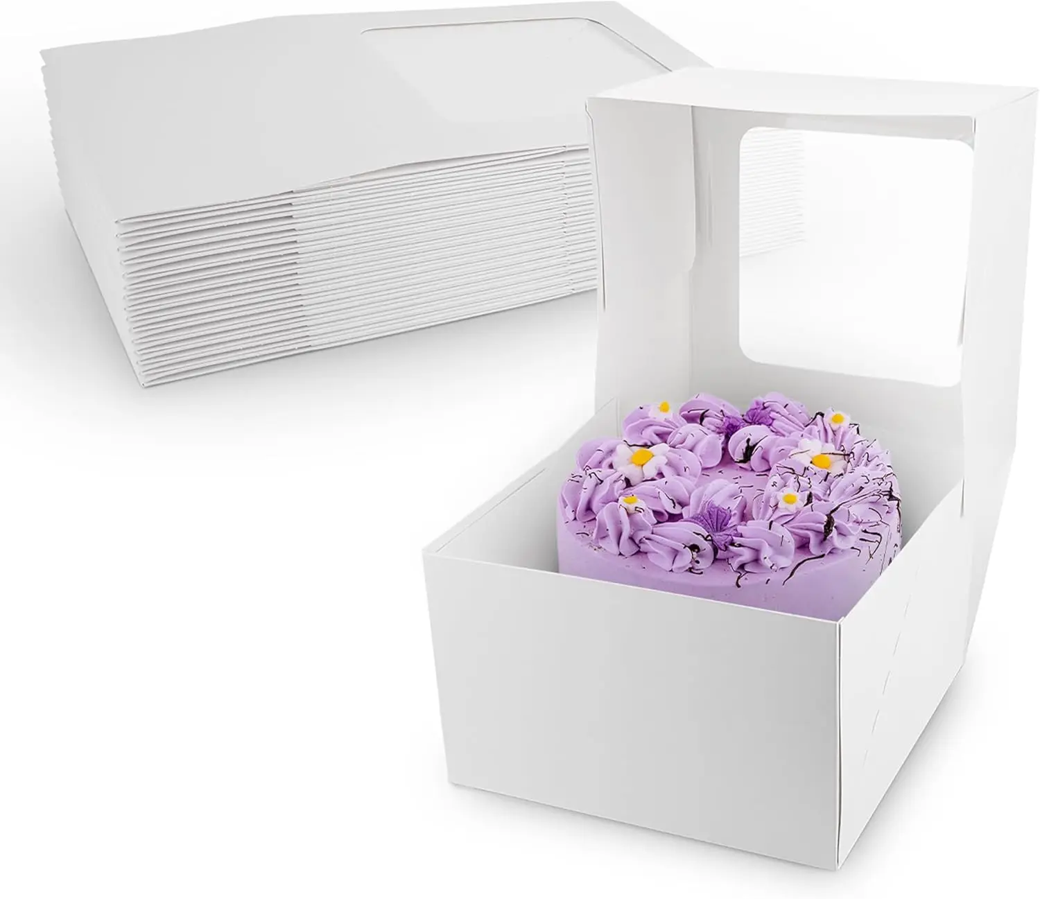 8x8x5 Inch White Window Cake Boxes, 25 Pack Disposable Elegant Bakery Containers
8x8x5 Inch White Window Cake Boxes, 25 Pack Disposable Elegant Bakery Containers