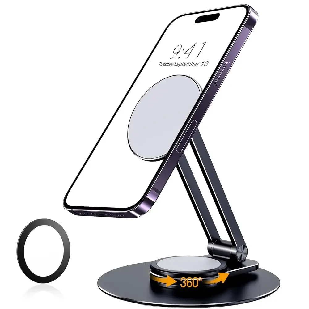 Magnetic Phone Stand for Desk, Aluminum MagSafe iPhone Stand Foldable Adjustable, Cell Phone Stand Holder Compatible with iP
Magnetic Phone Stand for Desk, Aluminum MagSafe iPhone Stand Foldable Adjustable, Cell Phone Stand Holder Compatible with iP