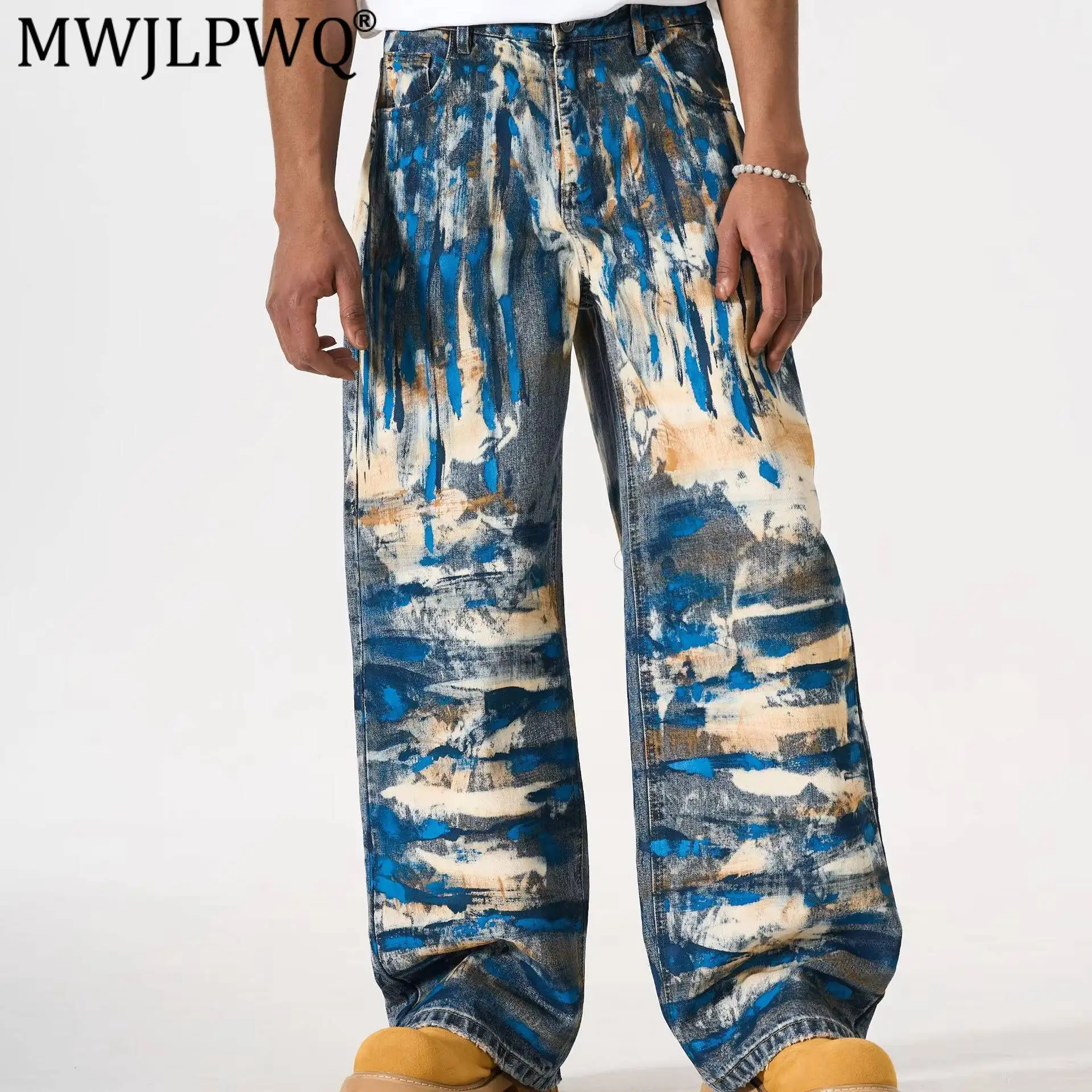 MWJLPWQ Graffiti Paint Splatter Jeans For Men Punk Street Style Distressed Dirty Tie-Dye Niche Loose Wide-Leg Trousers 17285
MWJLPWQ Graffiti Paint Splatter Jeans For Men Punk Street Style Distressed Dirty Tie-Dye Niche Loose Wide-Leg Trousers 17285