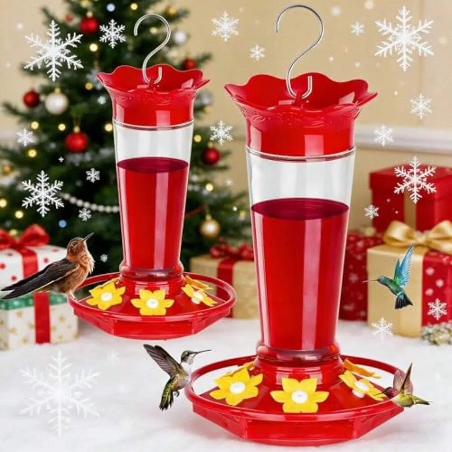 FEED GARDEN 10oz Plastic Hummingbird Feeders For Outdoors - 2 Pack Ant And Bee Proof 6 Feeding Ports Easy Clean Red Nectar Feed
FEED GARDEN 10oz Plastic Hummingbird Feeders For Outdoors - 2 Pack Ant And Bee Proof 6 Feeding Ports Easy Clean Red Nectar Feed
