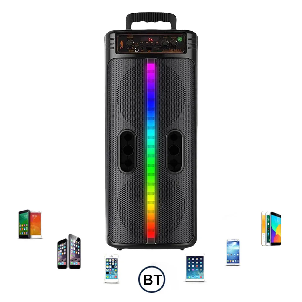 Bluetooth-совместимая колонка, мощная акустическая система, FM-радио, двойной сабвуфер, стереозвук, цветная подсветка для использования на улице
Bluetooth-совместимая колонка, мощная акустическая система, FM-радио, двойной сабвуфер, стереозвук, цветная подсветка для использования на улице