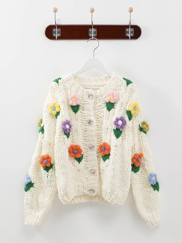 Jastie Soft Thick Sweater 2023 Autumn Winter Women's Clothing Flower Handmade Loose O Neck Long-sleeved Simple Knitted Cardigan
Jastie Soft Thick Sweater 2023 Autumn Winter Women's Clothing Flower Handmade Loose O Neck Long-sleeved Simple Knitted Cardigan