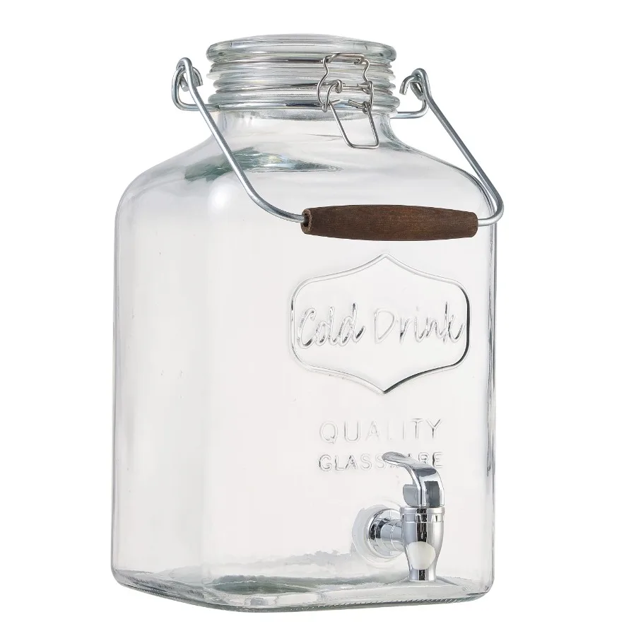 Glass 2 Gallon Beverage Dispenser with Glass Clamp Lid for home and party use, clear glass material, transparent color, leak-pr
Glass 2 Gallon Beverage Dispenser with Glass Clamp Lid for home and party use, clear glass material, transparent color, leak-pr