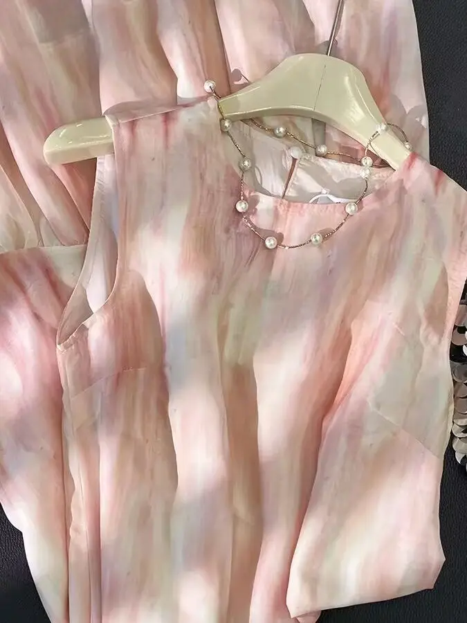 Romantic Sleeveless Long Dress Summer Loose Style High Waist A-Line Dress Skin-friendly Breathable Large Size Women's Dress
Romantic Sleeveless Long Dress Summer Loose Style High Waist A-Line Dress Skin-friendly Breathable Large Size Women's Dress
