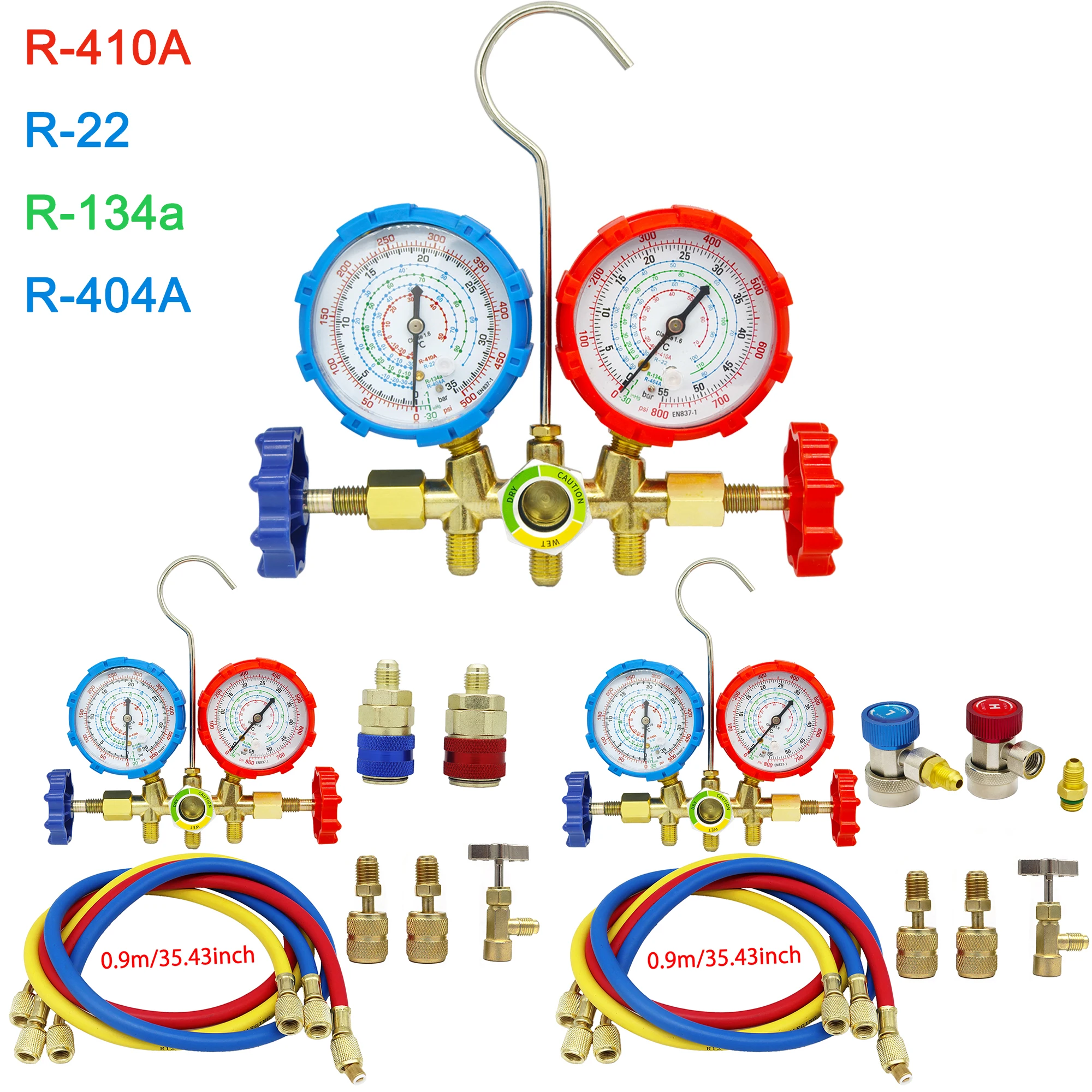 3-Way AC Manifold Gauge Set with Hoses for R410A/R22/R134a/R404A – Automotive HVAC Diagnostic Tool Kit (3 Models)
3-Way AC Manifold Gauge Set with Hoses for R410A/R22/R134a/R404A – Automotive HVAC Diagnostic Tool Kit (3 Models)