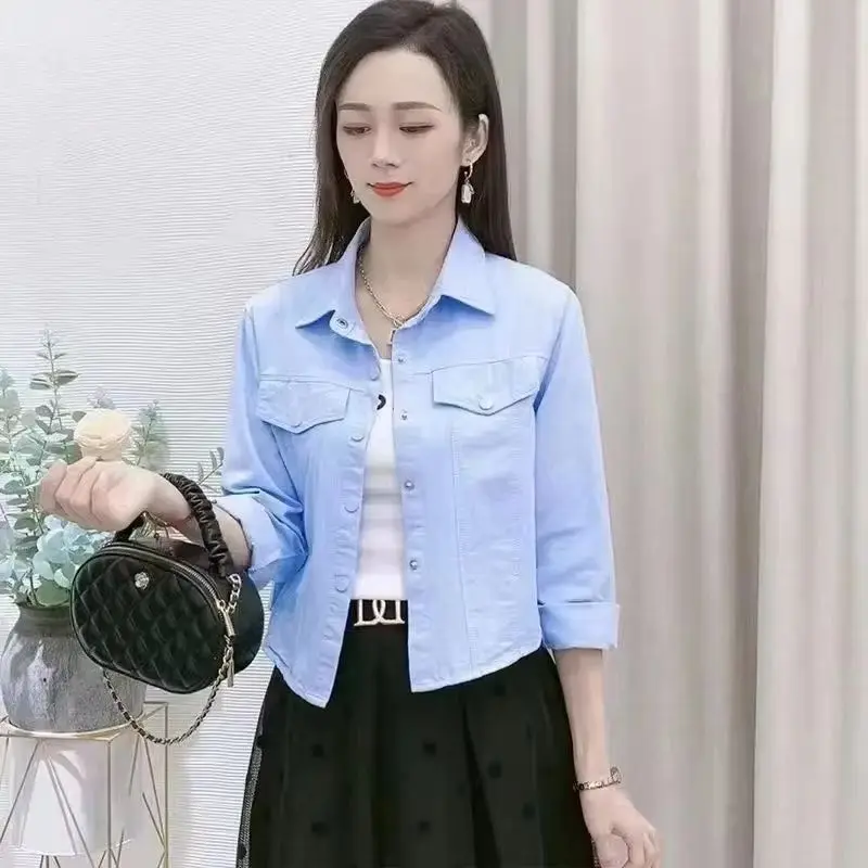 2026 New Spring Autumn Short Coat Female Korean Version Loose Slim Casual Thin Shirt Jacket Fashion Design Women Outerwear Top
2026 New Spring Autumn Short Coat Female Korean Version Loose Slim Casual Thin Shirt Jacket Fashion Design Women Outerwear Top