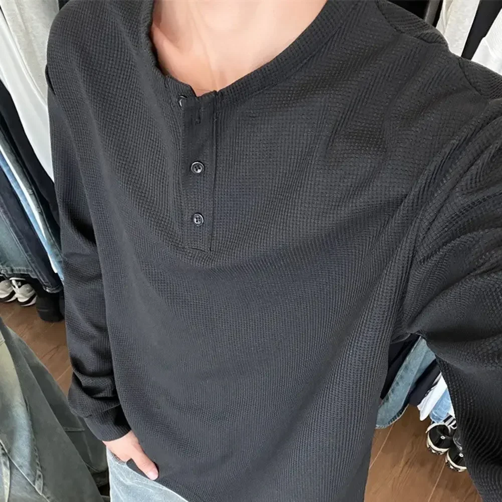 Casual Spring Autumn Men's Half-Button T-Shirt Great For Autumn Fashionable Style Polyester Fabric Slight Stretch Material
Casual Spring Autumn Men's Half-Button T-Shirt Great For Autumn Fashionable Style Polyester Fabric Slight Stretch Material