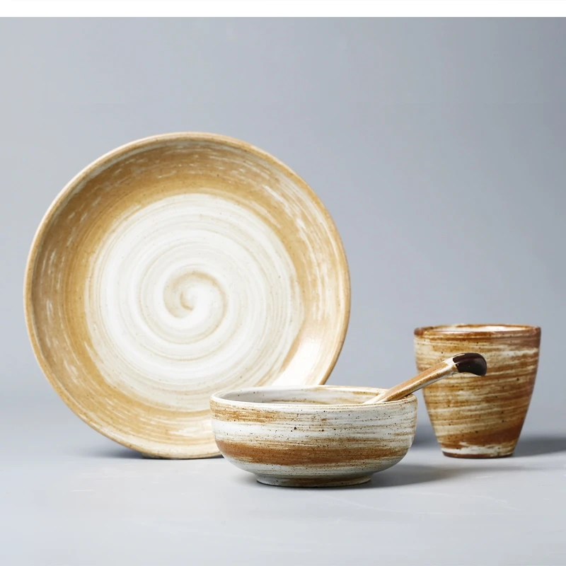 Ceramic tableware set four-piece one-person stoneware hotel art spoon
Ceramic tableware set four-piece one-person stoneware hotel art spoon