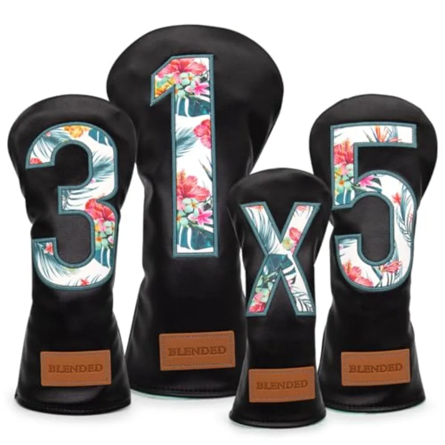 Black Golf Club Covers Set with Premium Leather Finish for Putter Driver Fairway Wood Hybrid and 3 Wood Headcovers Universal Fi
Black Golf Club Covers Set with Premium Leather Finish for Putter Driver Fairway Wood Hybrid and 3 Wood Headcovers Universal Fi