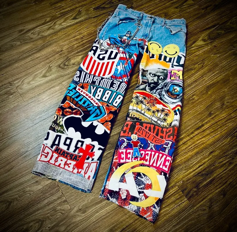 Hip-hop 2025 High Waist Wash Trousers Jeans Cartoon Cartoon Print Super Big Wide-leg Pants Men Y2k Rock Street Clothing Women
Hip-hop 2025 High Waist Wash Trousers Jeans Cartoon Cartoon Print Super Big Wide-leg Pants Men Y2k Rock Street Clothing Women