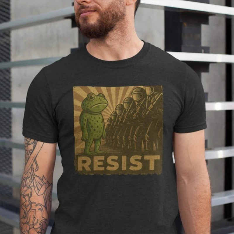 Portland Frog Resist Protest Anti-ICE Establishment Deportation Resistance graphic tshirts Crewneck Regular short sleeve Adult
Portland Frog Resist Protest Anti-ICE Establishment Deportation Resistance graphic tshirts Crewneck Regular short sleeve Adult