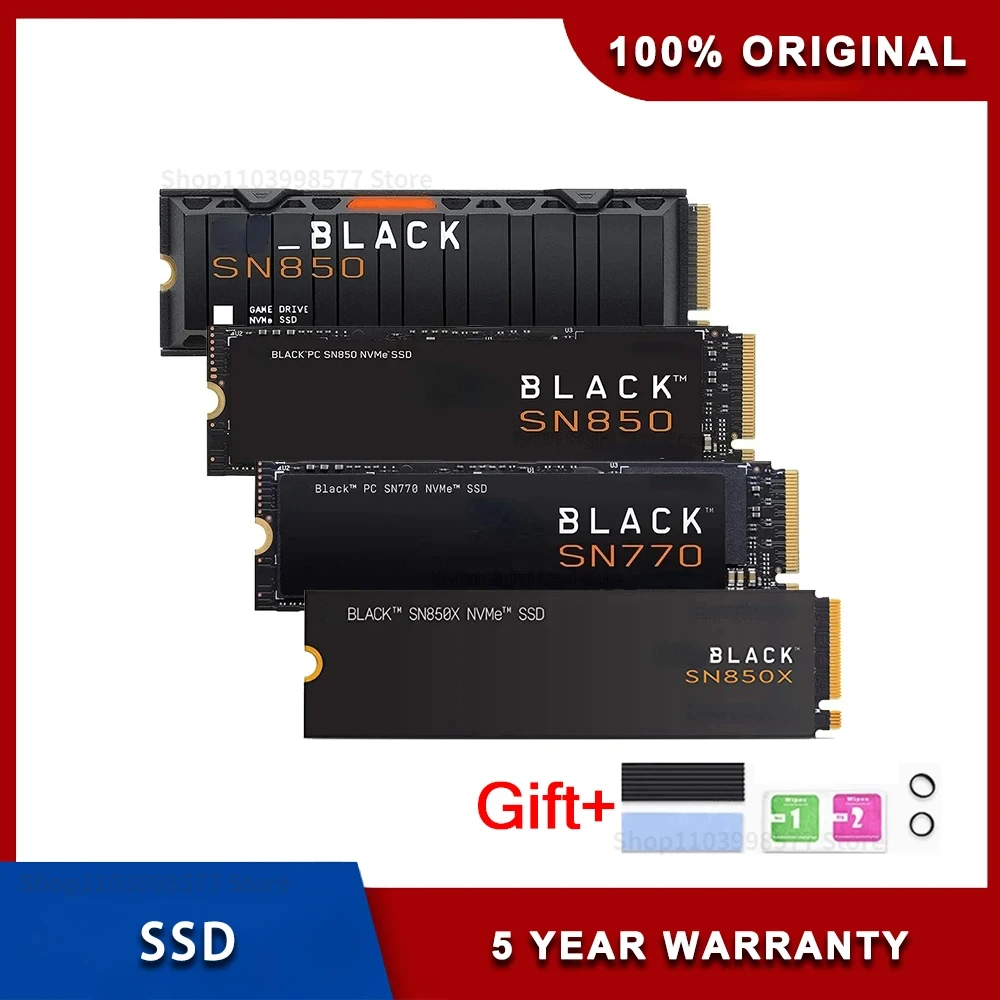 Western original BLACK SSD 4TB NVMe Internal Gaming SSD Solid State Drive SN770 SN850X Gen4 PCIe M.2 2280 3D NAND for PC PS5 SSD
Western original BLACK SSD 4TB NVMe Internal Gaming SSD Solid State Drive SN770 SN850X Gen4 PCIe M.2 2280 3D NAND for PC PS5 SSD