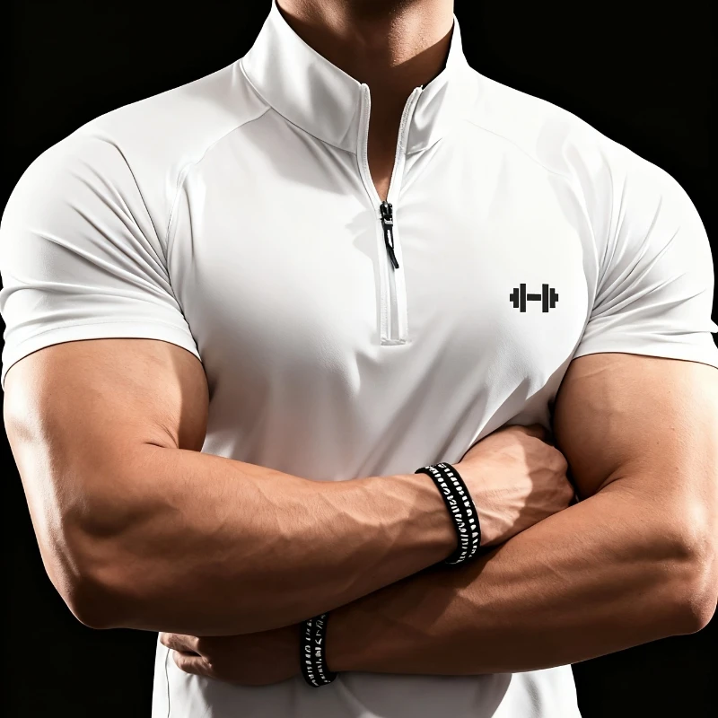 Men's Fitness T-shirt Quick Drying Muscle Polo Shirt Tight Fitting Shirt Casual Running Short Sleeved Outdoor Sportswear Gym
Men's Fitness T-shirt Quick Drying Muscle Polo Shirt Tight Fitting Shirt Casual Running Short Sleeved Outdoor Sportswear Gym