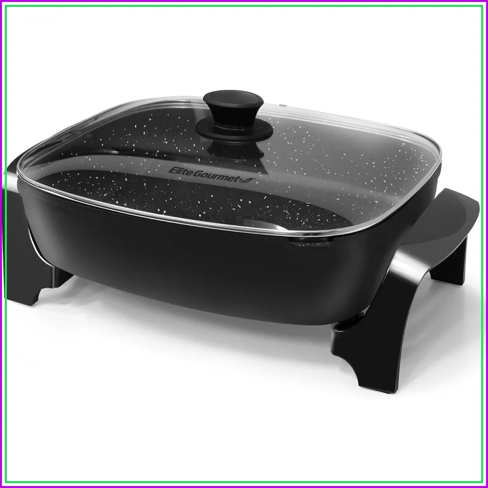 Extra Deep 16"x13"x3.2" Non-stick Electric Skillet with Vented Glass Lid, Adjustable Temperature, Easy Pour Spout, Dishwasher Safe
Extra Deep 16"x13"x3.2" Non-stick Electric Skillet with Vented Glass Lid, Adjustable Temperature, Easy Pour Spout, Dishwasher Safe