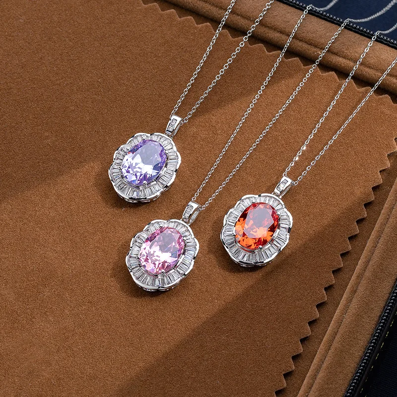HR Moissanite Style Hot Sale Colourful Pappalacha Powder Pendant for Women Fashion High Carbon Drill
HR Moissanite Style Hot Sale Colourful Pappalacha Powder Pendant for Women Fashion High Carbon Drill
