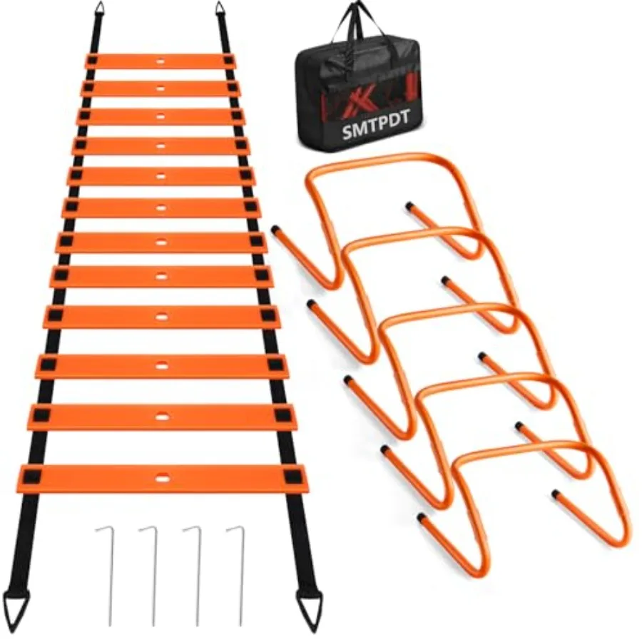 Agility LadderSoccer Training Equipment Set 20Feet Speed Ladder 5 Agility Hurdles Football Basketball Training Equipment Footba
Agility LadderSoccer Training Equipment Set 20Feet Speed Ladder 5 Agility Hurdles Football Basketball Training Equipment Footba