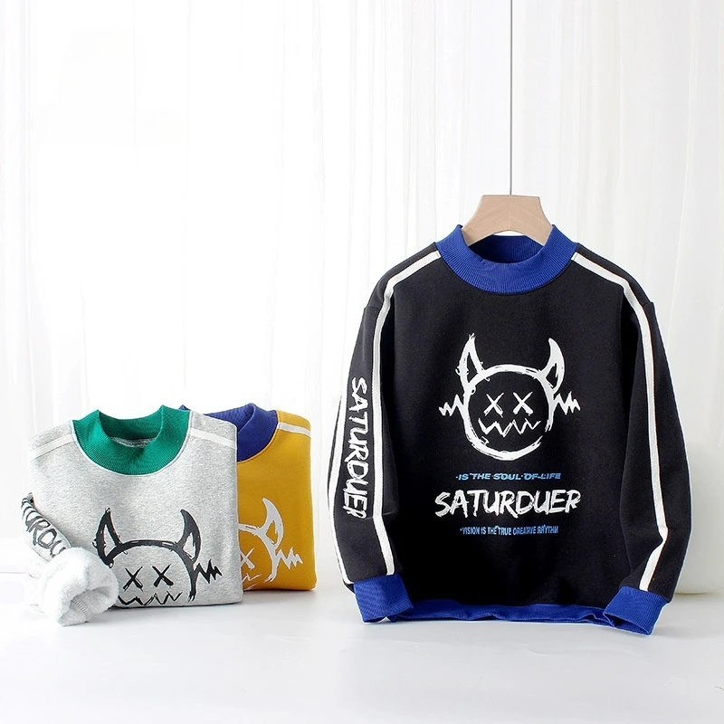 Толстовка на флисовой подкладке для мальчиков, пуловер с высоким воротом в корейском стиле, толстовка с капюшоном, теплые футболки с длинными рукавами для подростков, топы, детская зимняя одежда
Толстовка на флисовой подкладке для мальчиков, пуловер с высоким воротом в корейском стиле, толстовка с капюшоном, теплые футболки с длинными рукавами для подростков, топы, детская зимняя одежда