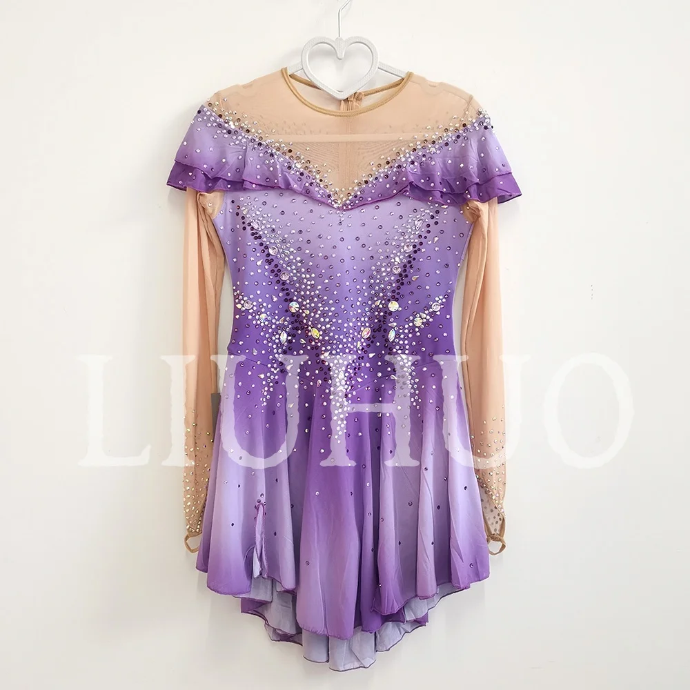 Платье для фигурного катания LIUHUO Purple Ice для девочек и женщин, с длинными рукавами, из эластичного спандекса, для соревнований, модель BD7054
Платье для фигурного катания LIUHUO Purple Ice для девочек и женщин, с длинными рукавами, из эластичного спандекса, для соревнований, модель BD7054