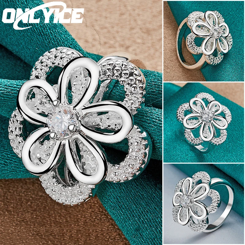 Charm 925 Sterling Silver AAA Zircon Big Flower Ring For Woman Size 7/8/9/10 Christmas Gifts Fashion Party Wedding Jewelry
Charm 925 Sterling Silver AAA Zircon Big Flower Ring For Woman Size 7/8/9/10 Christmas Gifts Fashion Party Wedding Jewelry