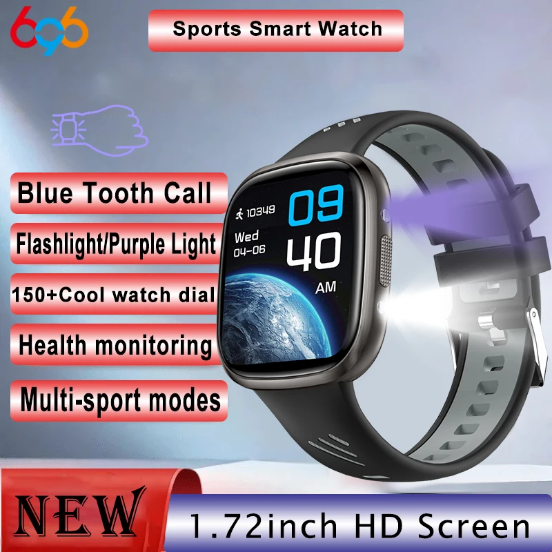Smart Watch Waterproof Men BT Call LED Flashlight Outdoor Health Monitor Women Smartwatch Protection Currency Purple Light Lamp
Smart Watch Waterproof Men BT Call LED Flashlight Outdoor Health Monitor Women Smartwatch Protection Currency Purple Light Lamp