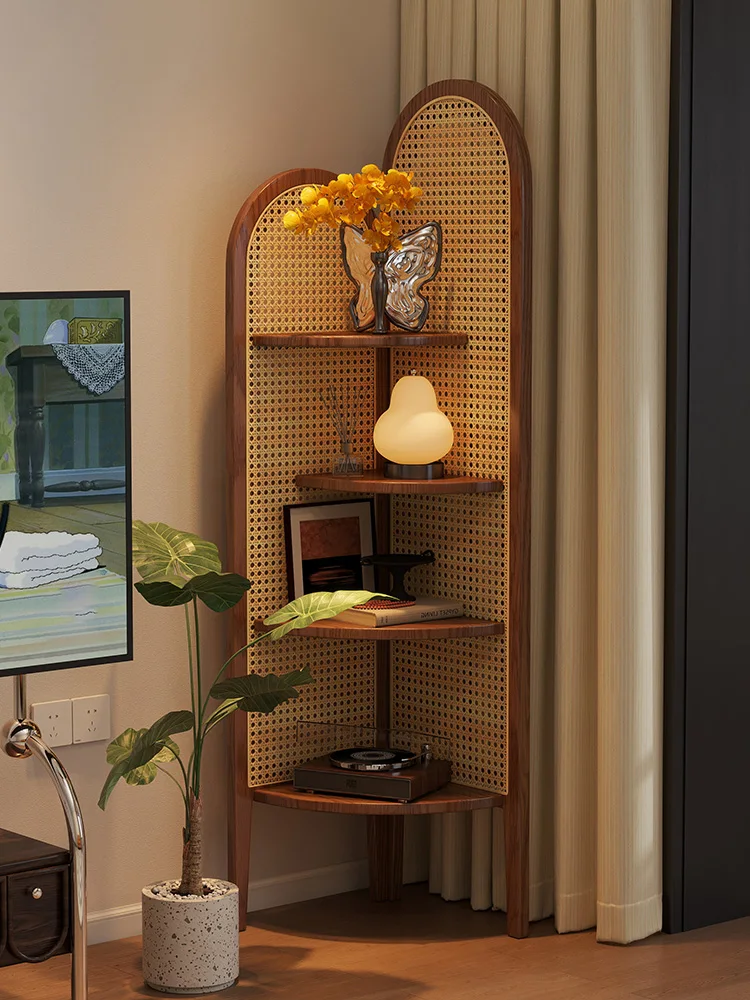 Chinese retro rattan corner decoration shelf living room sofa wall edge book cabinet
Chinese retro rattan corner decoration shelf living room sofa wall edge book cabinet