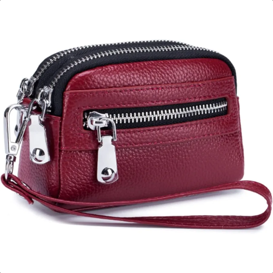 Genuine Leather Mini Wristlet Wallet for Women 3 Zipped Coin Purse Small Pouch with Wristlet Strap Bury
Genuine Leather Mini Wristlet Wallet for Women 3 Zipped Coin Purse Small Pouch with Wristlet Strap Bury