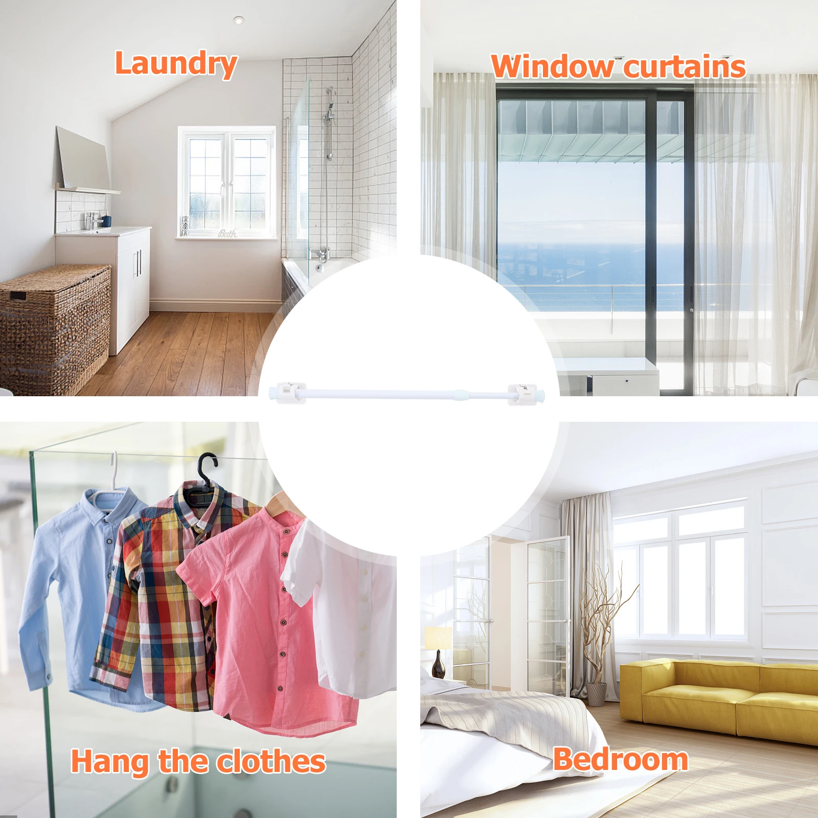 Adjustable 30 50cm 1.3cm Thick Telescopic Iron Rod for Clothes Drying Bath Shower Curtains Wardrobe No Drilling Wear Resistant
Adjustable 30 50cm 1.3cm Thick Telescopic Iron Rod for Clothes Drying Bath Shower Curtains Wardrobe No Drilling Wear Resistant