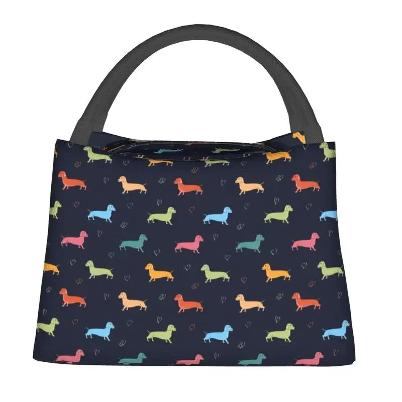 Custom Colorful Dachshund Hearts Thermal Insulated Lunch Bag Sausage Dog Resuable Lunch Container for Camping Meal Food Box
Custom Colorful Dachshund Hearts Thermal Insulated Lunch Bag Sausage Dog Resuable Lunch Container for Camping Meal Food Box