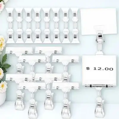 40 Rotatable Poster Clips Strong Clamping Double Sided Sign Holders for Display Price Tags Retail Shelf Label Supermarket Office
40 Rotatable Poster Clips Strong Clamping Double Sided Sign Holders for Display Price Tags Retail Shelf Label Supermarket Office