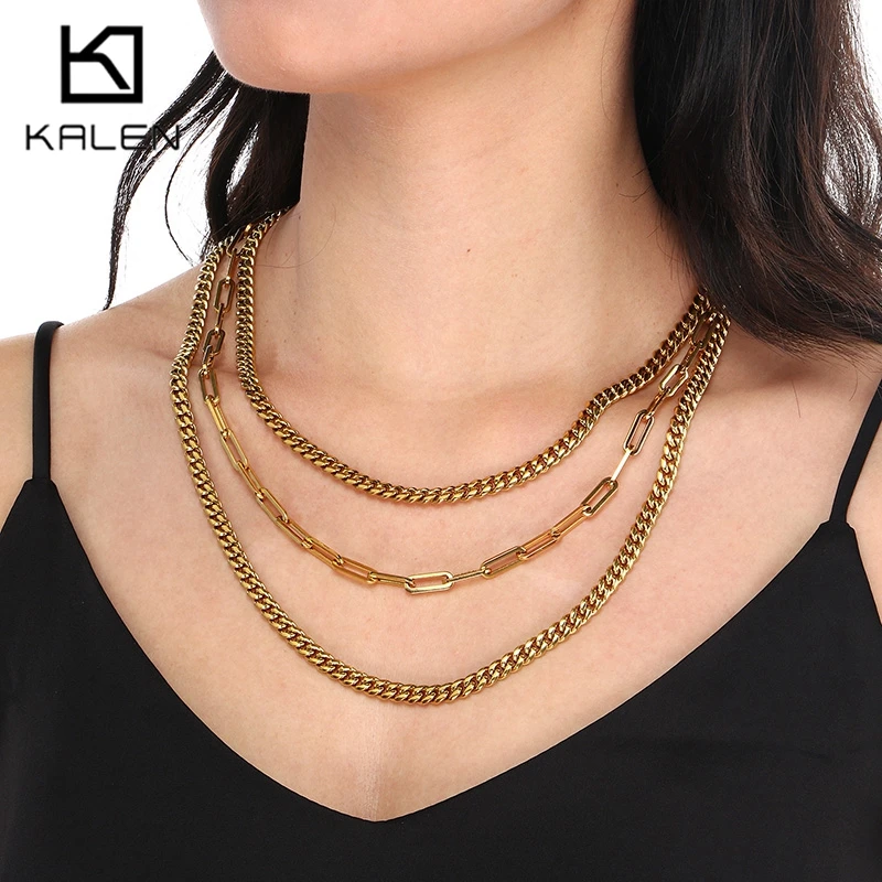 Hip Hop Stainless Steel Necklace Chunky Three Layered Necklace Trendy Jewelry Cuban Chain Choker Accessories Gift
Hip Hop Stainless Steel Necklace Chunky Three Layered Necklace Trendy Jewelry Cuban Chain Choker Accessories Gift