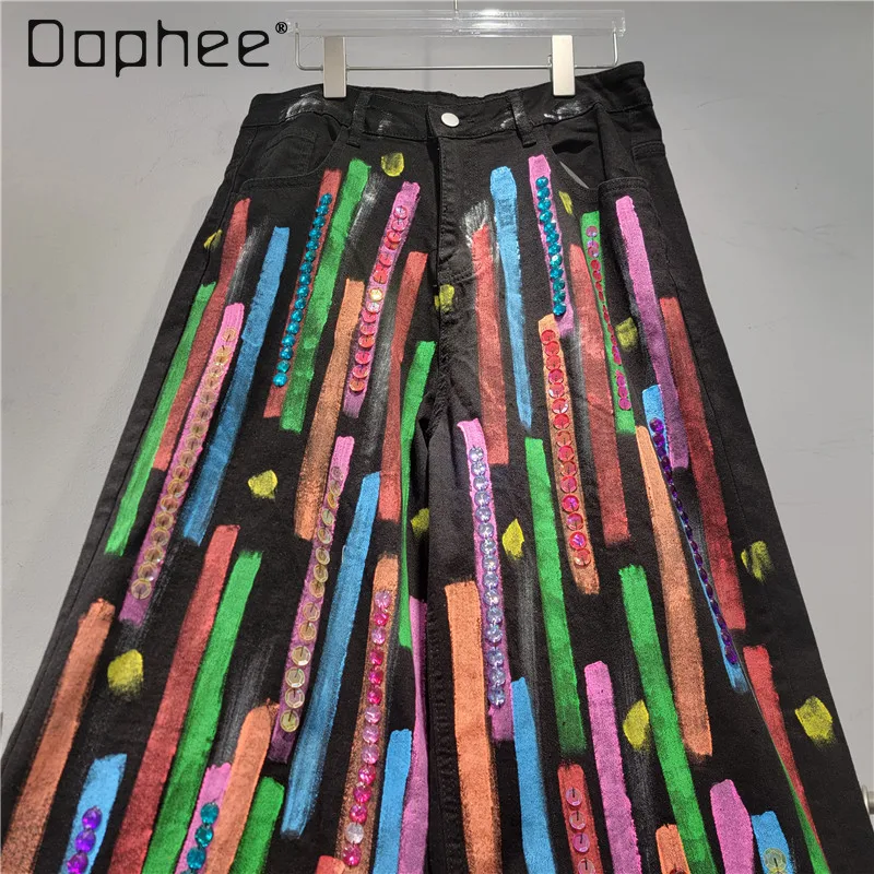 2025 Autumn New Color Spray Beads with Diamonds Design Sense Loose Elastic Straight Denim Trousers Women's Tide Pants
2025 Autumn New Color Spray Beads with Diamonds Design Sense Loose Elastic Straight Denim Trousers Women's Tide Pants