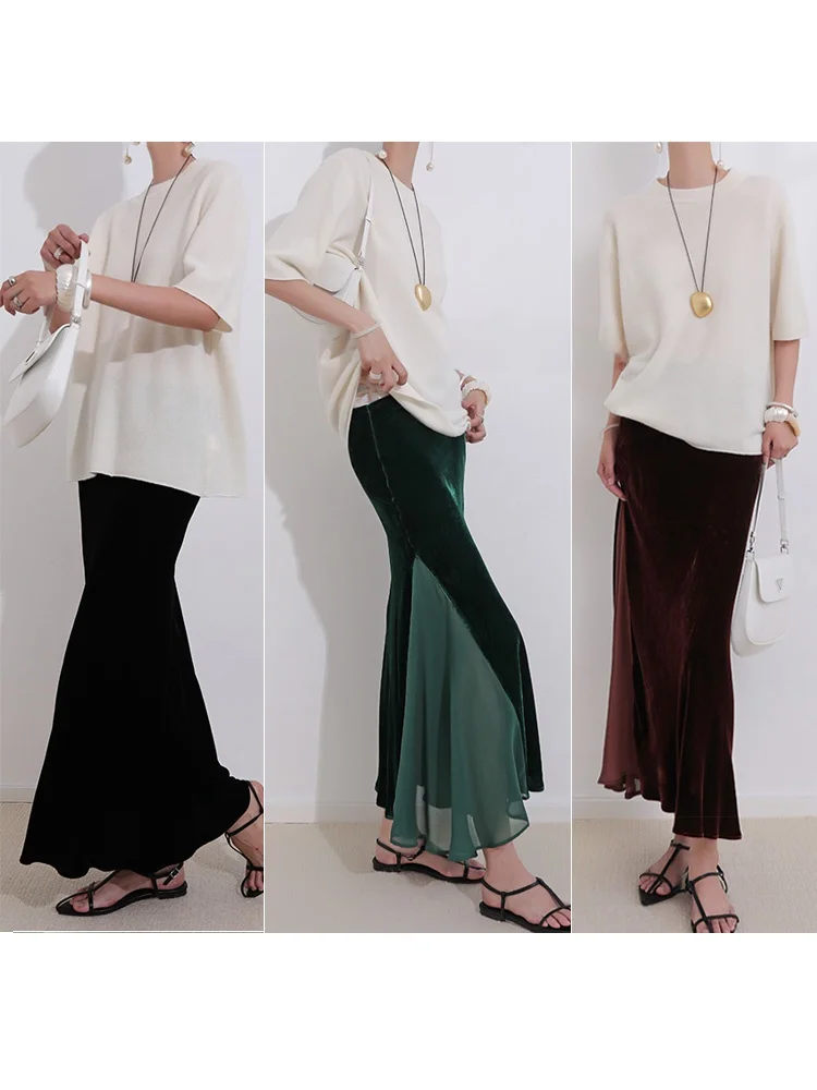 VB Ele Autumn Winter New Simple Silk Velvet Wrap Fi Tail f Skirt Splice Me mid Length f Skirt Ci Commute Dail...
VB Ele Autumn Winter New Simple Silk Velvet Wrap Fi Tail f Skirt Splice Me mid Length f Skirt Ci Commute Dail...