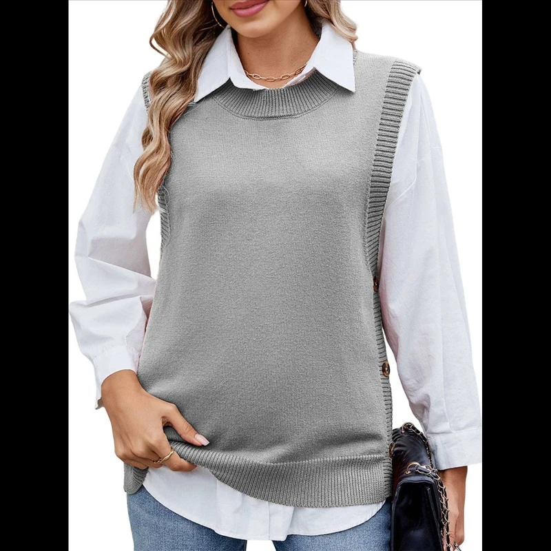 Women Knit Sweater Crew Neck Button Front Fashion Daily Commute Knit Pullover Ladies Tops
Women Knit Sweater Crew Neck Button Front Fashion Daily Commute Knit Pullover Ladies Tops