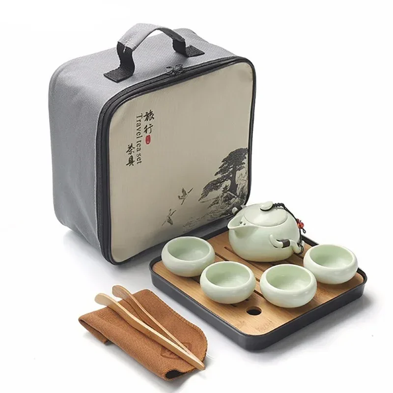 Chinese Travel Kung Fu Tea Set with Bag Ceramic Portable Teacup Porcelain Service Gaiwan Tea Cups Mug of Tea Ceremony Teapot
Chinese Travel Kung Fu Tea Set with Bag Ceramic Portable Teacup Porcelain Service Gaiwan Tea Cups Mug of Tea Ceremony Teapot