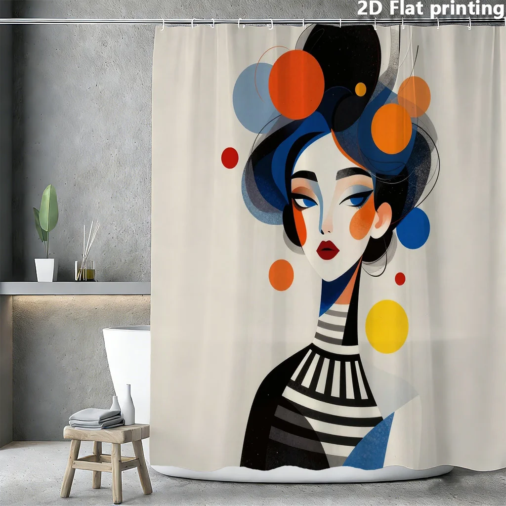 Abstract Woman Face Shower Curtain, Colorful Geometric Art Bath Curtain, Modern Lady Bathroom Decor, Waterproof Fabric
Abstract Woman Face Shower Curtain, Colorful Geometric Art Bath Curtain, Modern Lady Bathroom Decor, Waterproof Fabric