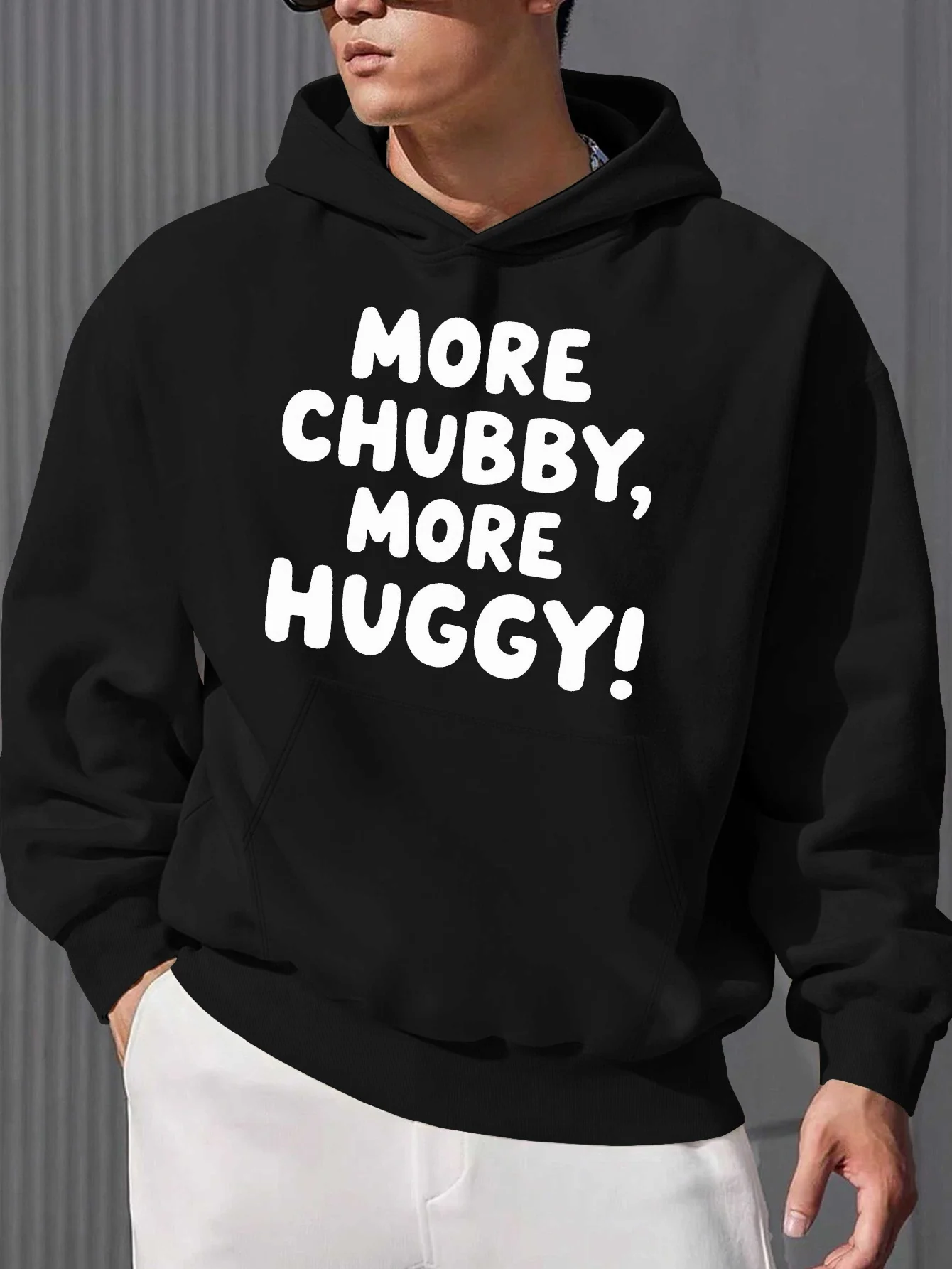 Men's "Bigger Means Better" Letter Print Hooded Sweatshirt - Loose Fit Grey Casual Hooded Shirt, Street Style
Men's "Bigger Means Better" Letter Print Hooded Sweatshirt - Loose Fit Grey Casual Hooded Shirt, Street Style