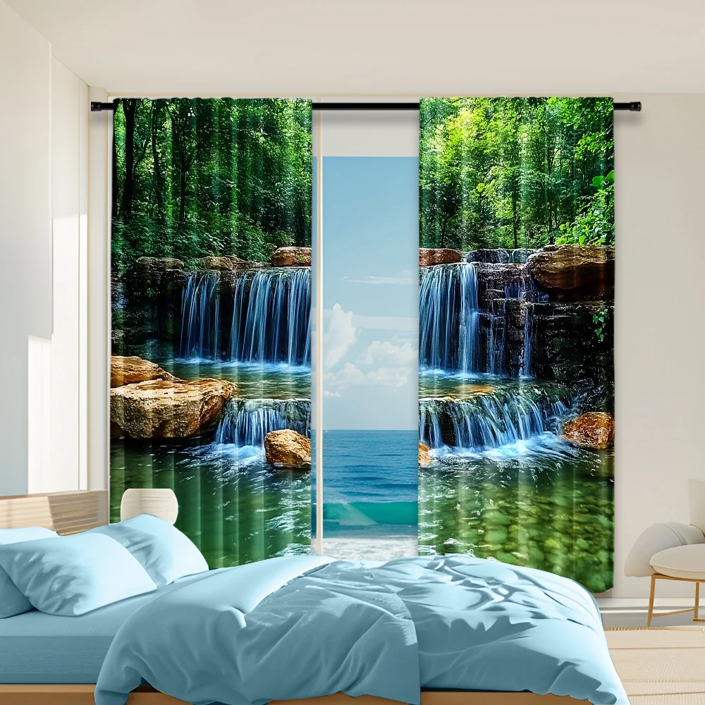 2 pcs, versatile polyester transparent curtains for home decoration Rainforest Waterfall Natural for use in bedrooms and living
2 pcs, versatile polyester transparent curtains for home decoration Rainforest Waterfall Natural for use in bedrooms and living