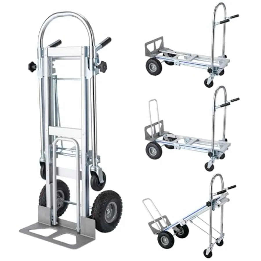 4-in-1 Convertible Hand Truck for moving appliances boxes, heavy duty steel utility cart with pneumatic tires, black, 1000 LBS
4-in-1 Convertible Hand Truck for moving appliances boxes, heavy duty steel utility cart with pneumatic tires, black, 1000 LBS