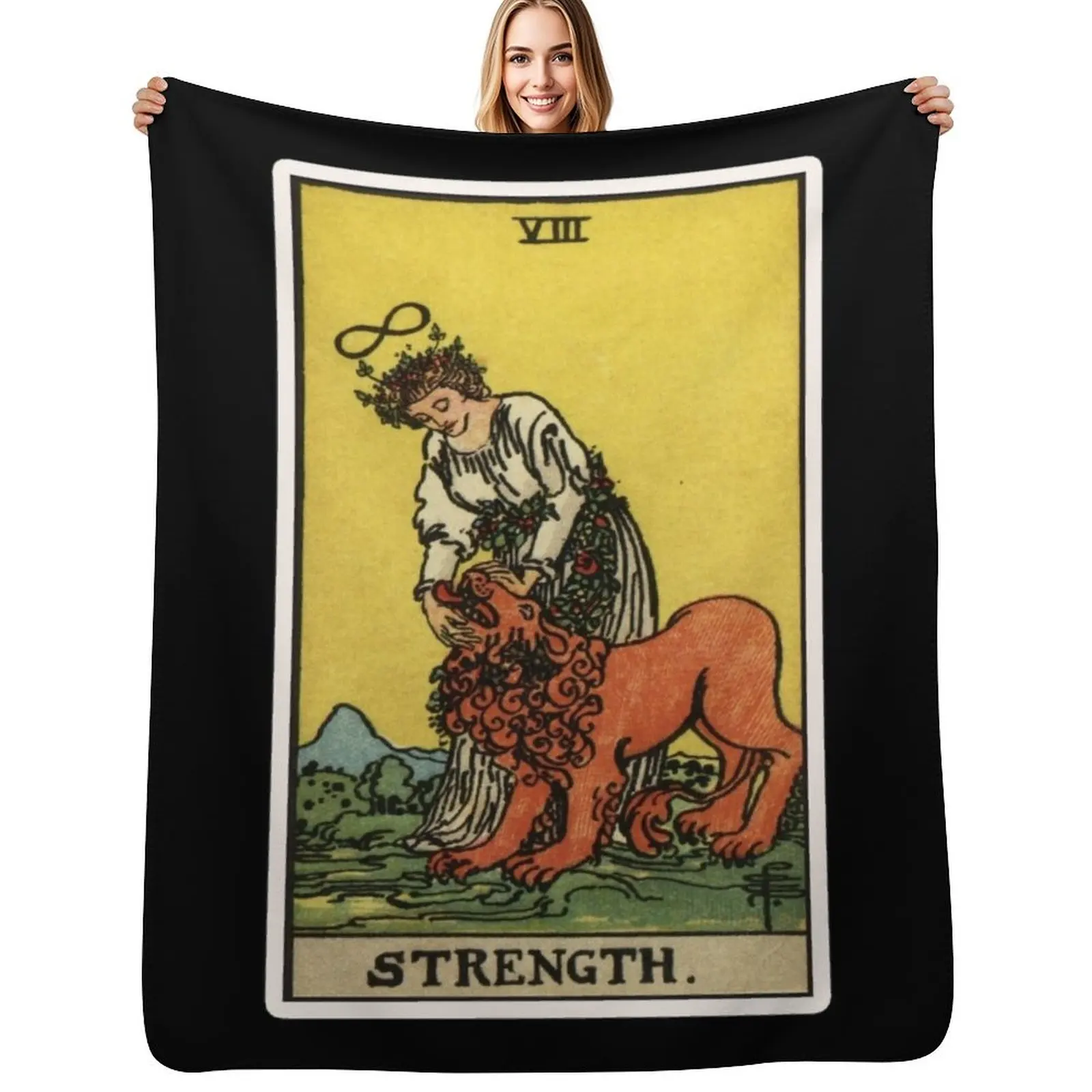 VIII. Strength Tarot Card Throw Blanket Soft Warm Blanket Gift for Grandparents
VIII. Strength Tarot Card Throw Blanket Soft Warm Blanket Gift for Grandparents