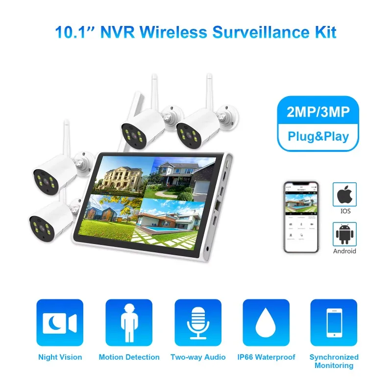 10.1 Inch 4ch LCD 3MP Wireless CCTV Camera System IP66 & Color Night Vision With NVR Security WiFi Camera For Home Or Shop
10.1 Inch 4ch LCD 3MP Wireless CCTV Camera System IP66 & Color Night Vision With NVR Security WiFi Camera For Home Or Shop