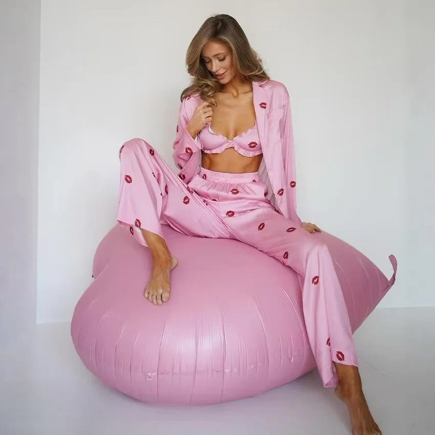 Fashionable Print Comfortable Open Cardigan Top Long Pants Three Piece Set for Middle-aged And Young People Home Wear
Fashionable Print Comfortable Open Cardigan Top Long Pants Three Piece Set for Middle-aged And Young People Home Wear