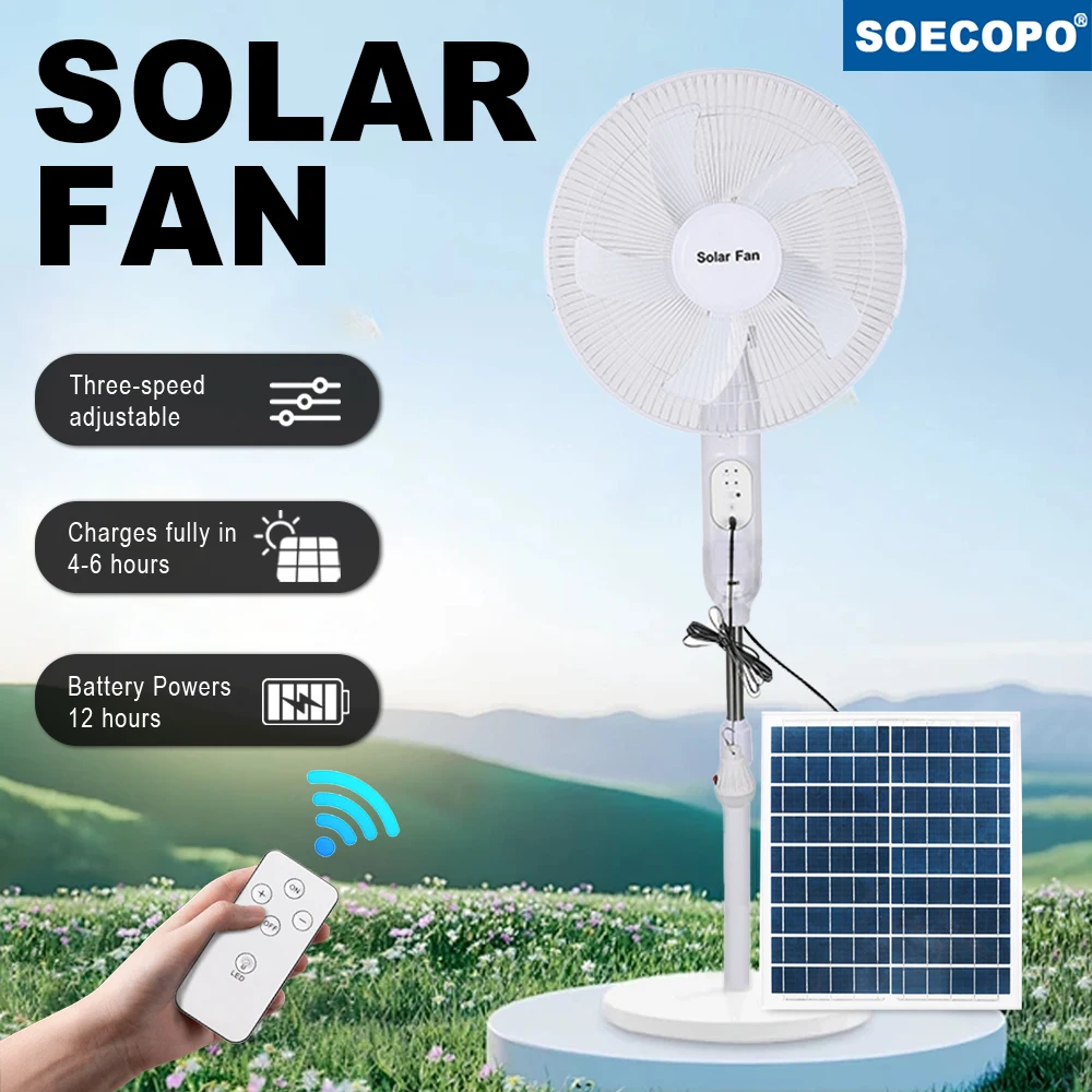 16 - Inch Solar Fan with Solar Panels Remote/Key Control 5V Bulb Output Nightlight 12H Runtime USB & Nightlight Room Camping
16 - Inch Solar Fan with Solar Panels Remote/Key Control 5V Bulb Output Nightlight 12H Runtime USB & Nightlight Room Camping