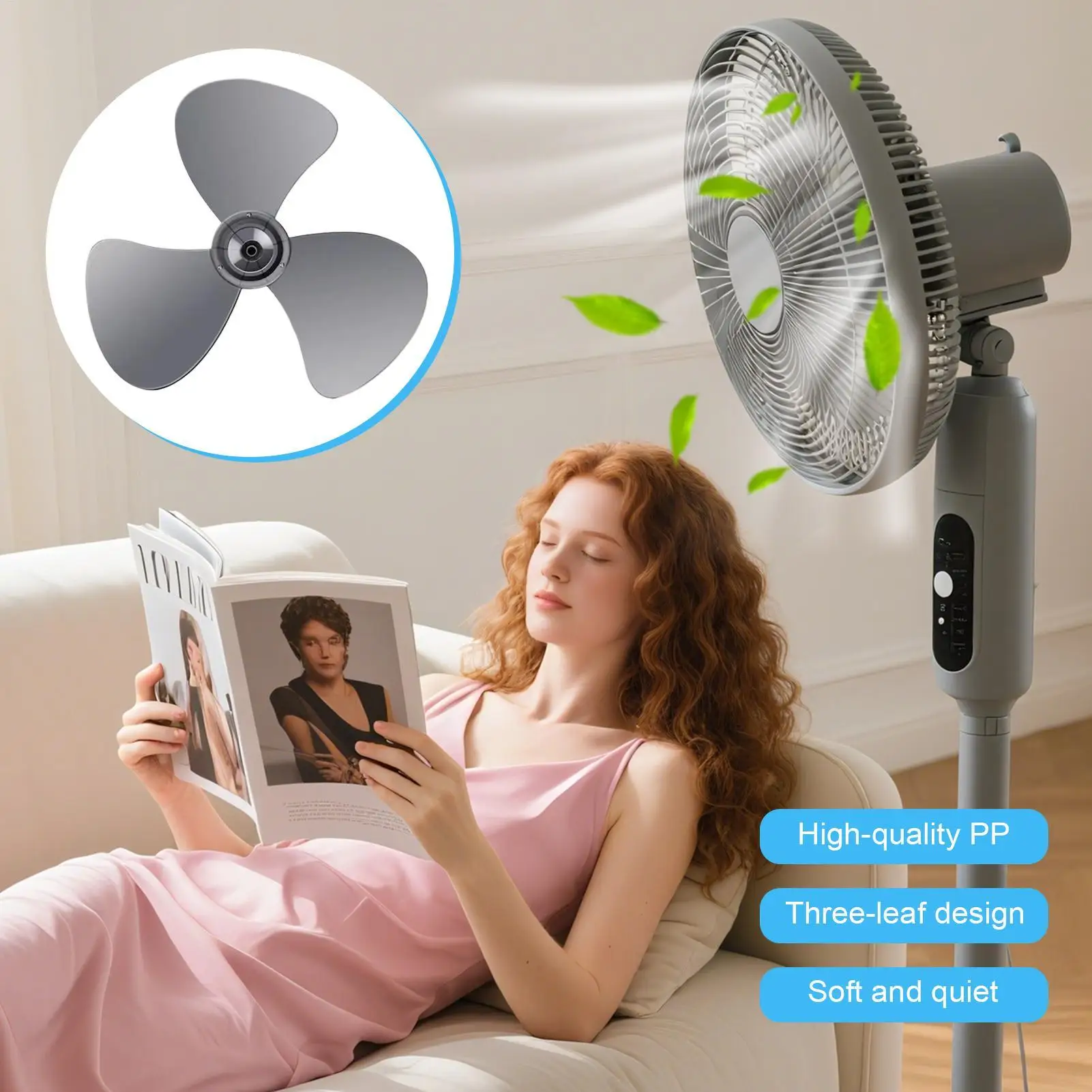 Pedestal Fan Leaf Replacement Room Fan Leaf 16 Inch Blower Part with Nut Cover for Bedroom Living Room Outdoor Basement Workshop
Pedestal Fan Leaf Replacement Room Fan Leaf 16 Inch Blower Part with Nut Cover for Bedroom Living Room Outdoor Basement Workshop