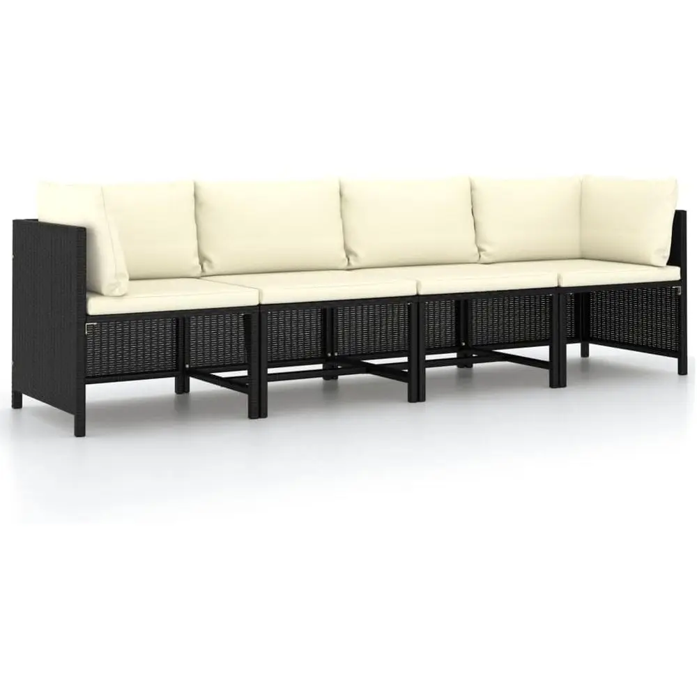 4-Person Patio Sofa Set with Cushions, Outdoor Garden Furniture, Deck Sofas, Black Rattan Backyard Seating
4-Person Patio Sofa Set with Cushions, Outdoor Garden Furniture, Deck Sofas, Black Rattan Backyard Seating