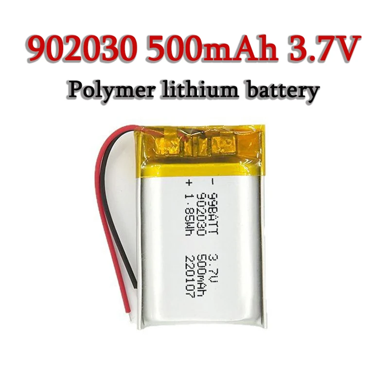 902030 Battery 500mAh 3.7V Polymer Lithium Ion Rechargeable Batteries for LED Lights,bluetooth Speakers Headset,MP5,Selfie Stick
902030 Battery 500mAh 3.7V Polymer Lithium Ion Rechargeable Batteries for LED Lights,bluetooth Speakers Headset,MP5,Selfie Stick