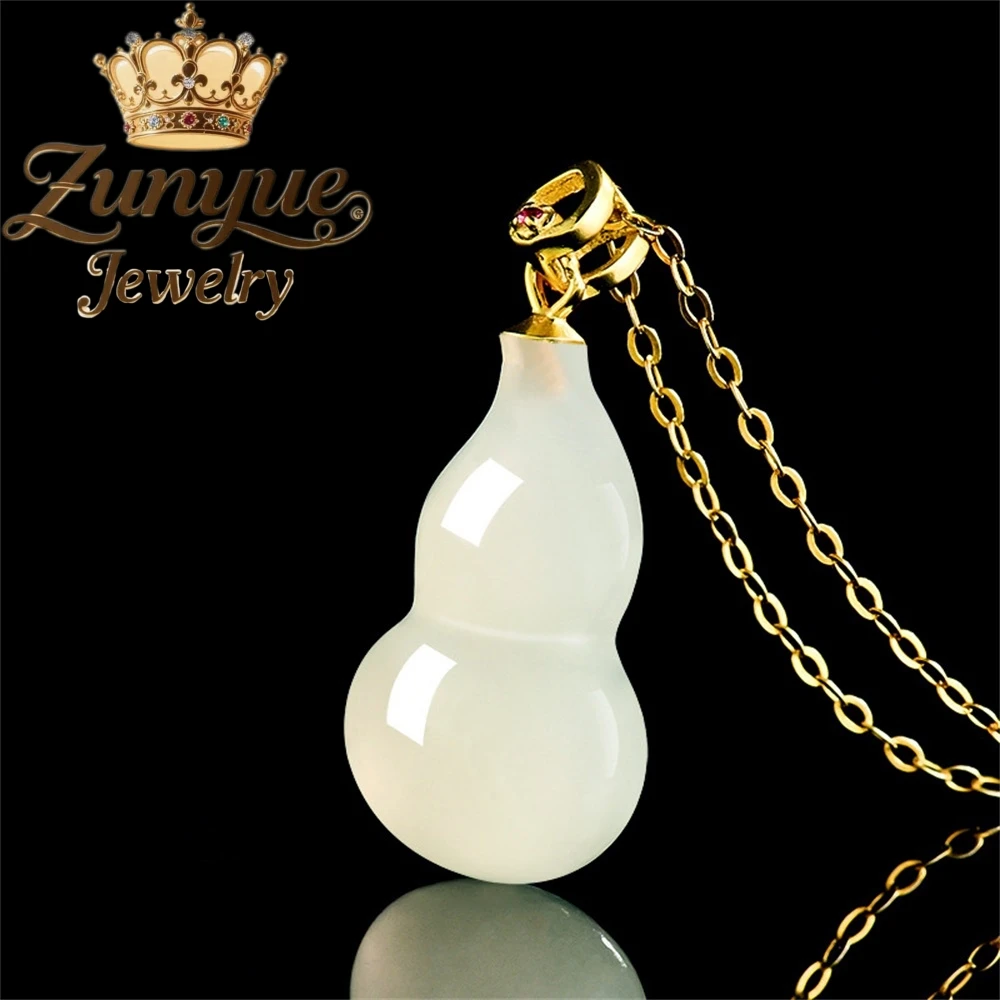 Natural Old Material Hetian Jade White Jade Gourd Pendant Genuine S925 Silver Inlaid Jade Necklace Pendant Fine Jewelry
Natural Old Material Hetian Jade White Jade Gourd Pendant Genuine S925 Silver Inlaid Jade Necklace Pendant Fine Jewelry