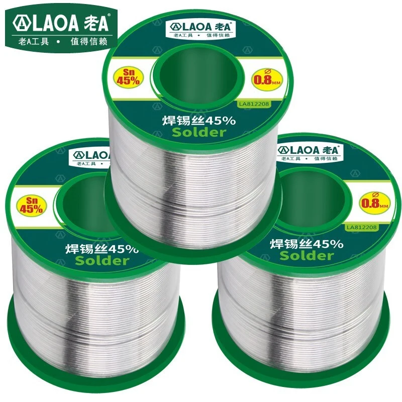 LAOA0.5 0.8 1.0 1.5 2.0mm solder wire 45% tin content rosin core flux tin wire 350g
LAOA0.5 0.8 1.0 1.5 2.0mm solder wire 45% tin content rosin core flux tin wire 350g