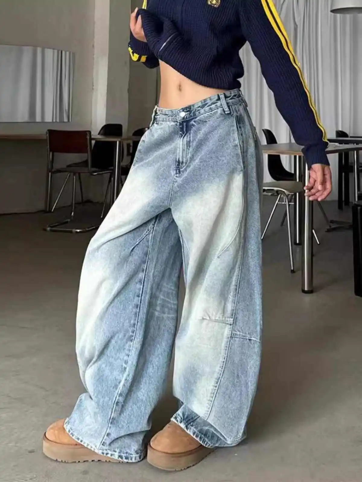 Women Blue Jeans Sense design Vintage High Waisted Straight Denim Trouser Y2K American Streetwear Wide Leg Basics Denim Pants
Women Blue Jeans Sense design Vintage High Waisted Straight Denim Trouser Y2K American Streetwear Wide Leg Basics Denim Pants